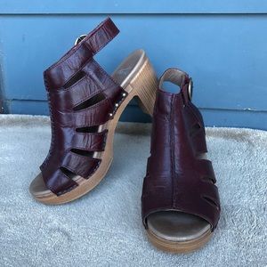 Dansko burgundy platforms